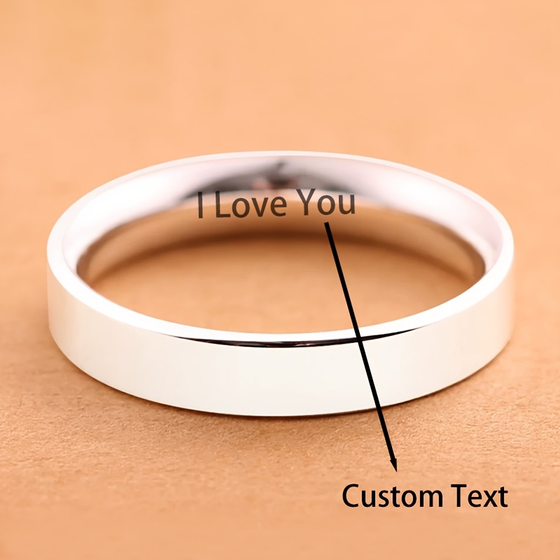 Personalized Engraved Couple's Ring with Custom Name, Initials & Date