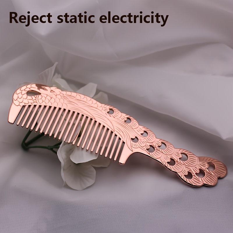 elegant copper comb intricate fish scale design stylish hair  display picture 3