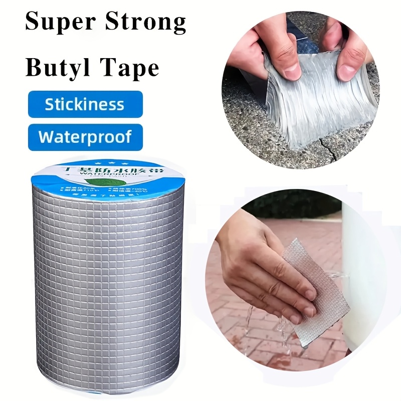 

Waterproof Butyl Rubber Sealing Tape, 5.895in X 16.4ft - Aluminum Foil Adhesive For Metal Pipes, Rv Repair, Window & Boat Hose Seals, Glass & Roof Leak Fixes