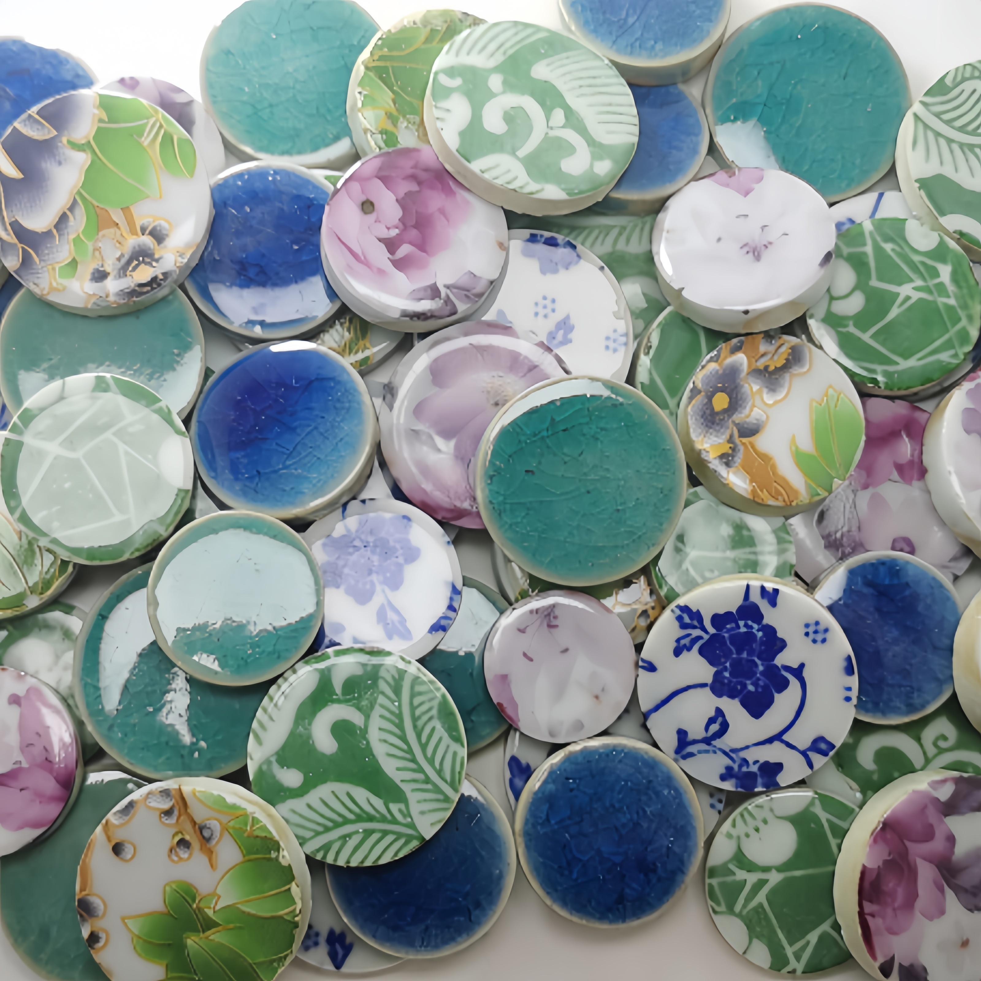 Image of 100g Mixed Round Colorful Soluble Glass Mosaic Tiles Set For Crafts, Decor, Swimming Pools, Bathrooms And Outdoor Projects, Handmade Materials, Diy Handmade Materials
