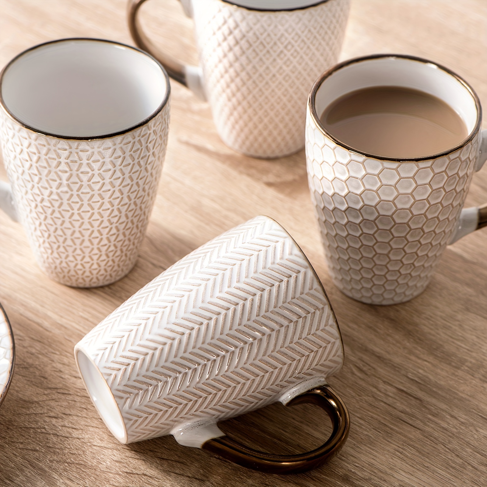 4 pcs 16 oz ceramic coffee mug large coffee mugs - Temu