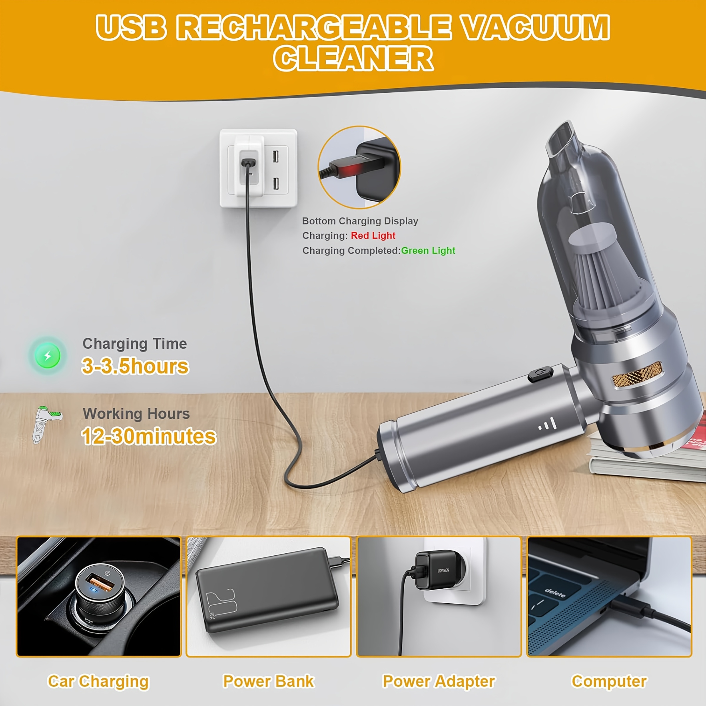 ハンディクリーナー本体 シルバー 充電器付き シルバー ハンディクリーナー 本体 充電器付き サンワダイレクト本店