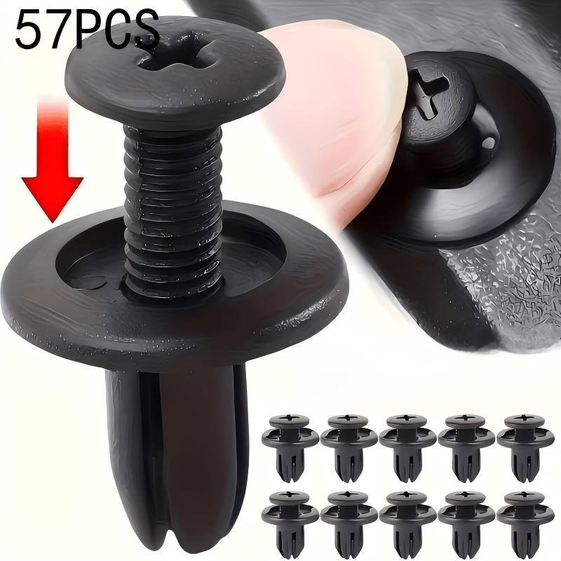 TEMU 57pcs 107pcs Universal Car Leaf Plate Clamps, Liner Mudguard Fastener Kit And Trunk Bumper Applicable For Cars, Suvs, Motorcycles