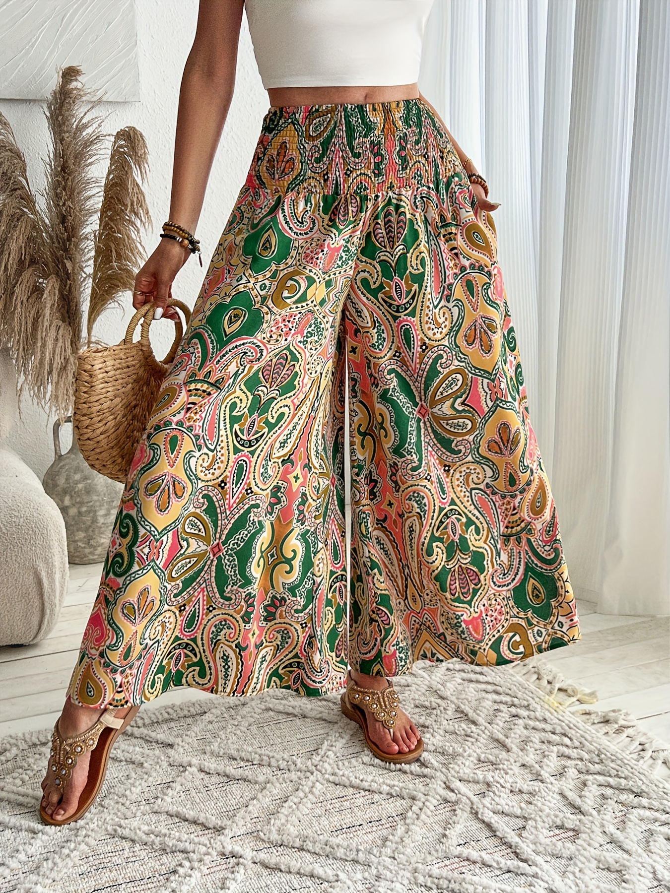 Palazzo Pantalones Estilo Falda Pantalones Palazzo Anchos