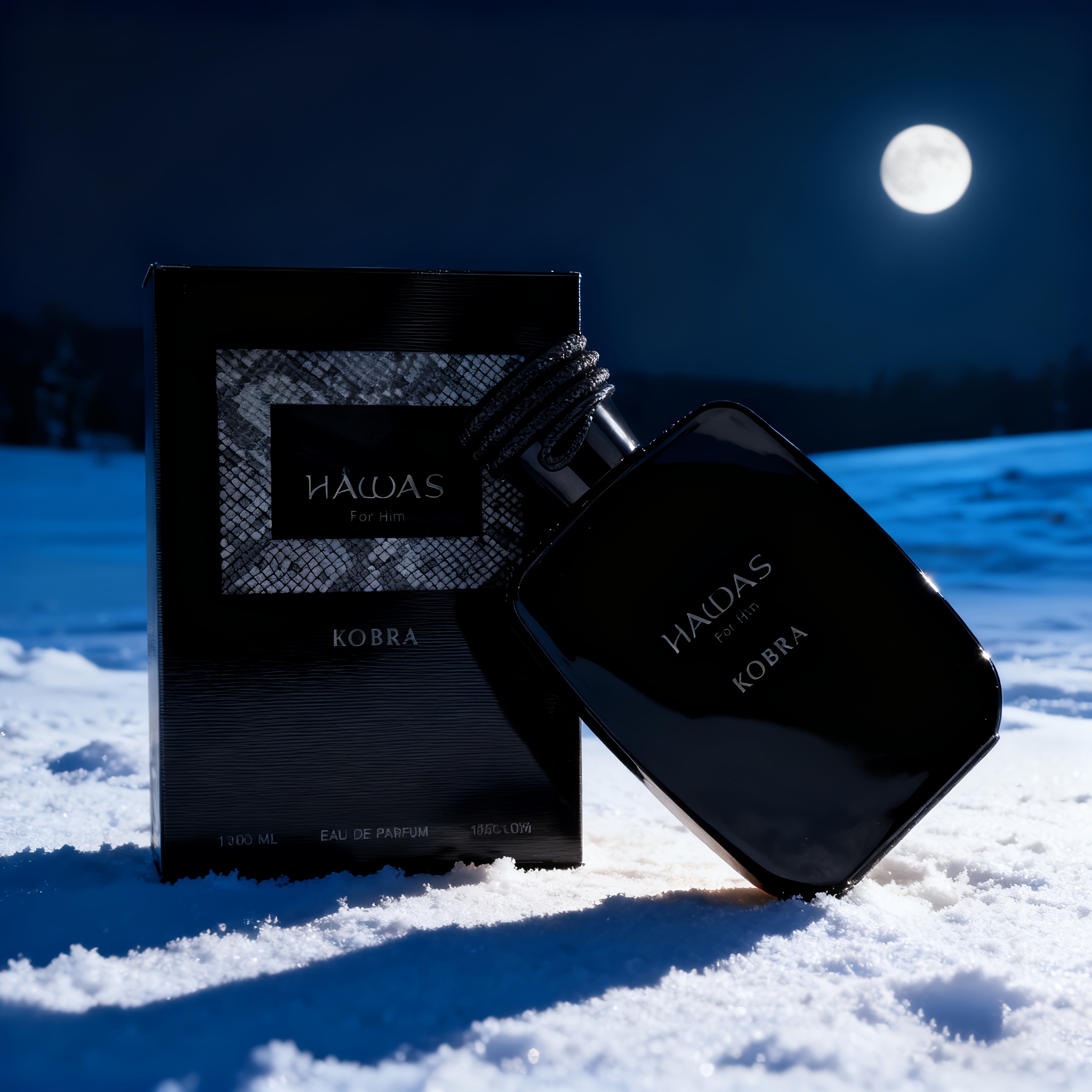 HAWAS KOBRA Parfum pour Hommes - Fragrance Persistante à Base d'Herbes et de Bois, Cologne de Niche Luxueuse et Sans Alcool, Idéal pour Hommes, Cadeau de Vacances Parfait, Capacité de 3,4 fl.oz, Parfum Beige Clair