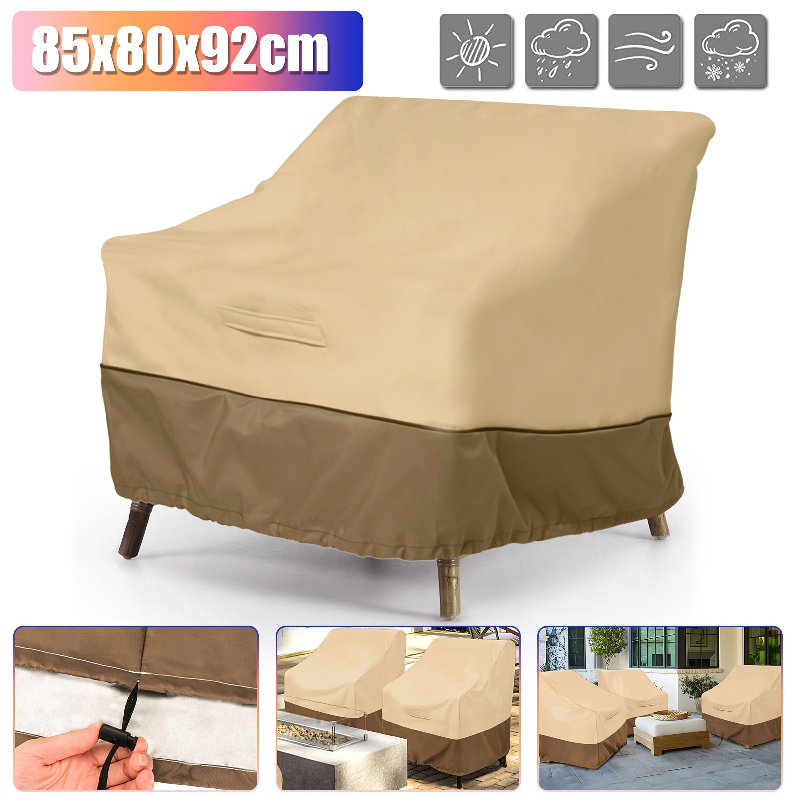 

1pc Waterproof , Casual Seating Furniture Protector Covers, For Outdoor Garden Lawn