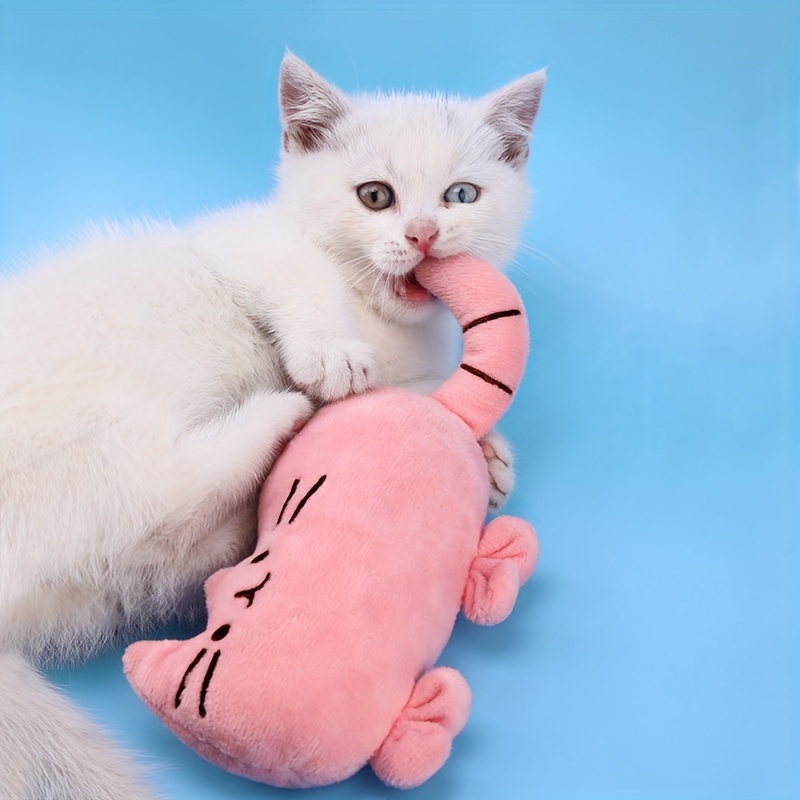 

Plush Cat Toy - Cartoon Design, Bite-resistant Chew And Teething Plaything For All Breeds