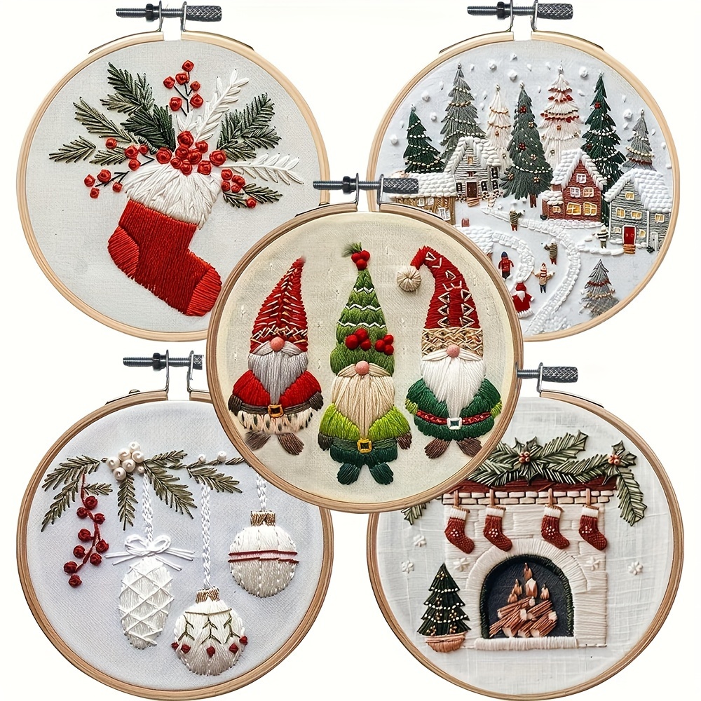 

Christmas Embroidery Kit For Adults And Beginners - Set , , And Thread, Decoration Diy Kit For 14+ - , All- Needlework Supplies