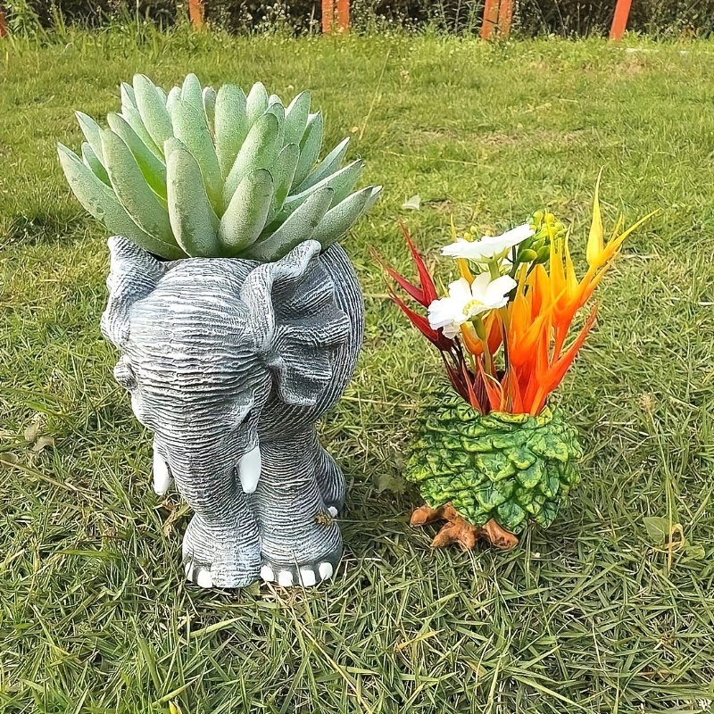 Ornerx Elefant Keramik-Blumentopf – Beige, 10 X 7,6 X 10 Cm, Ideal Für Sukkulenten & Kakteen