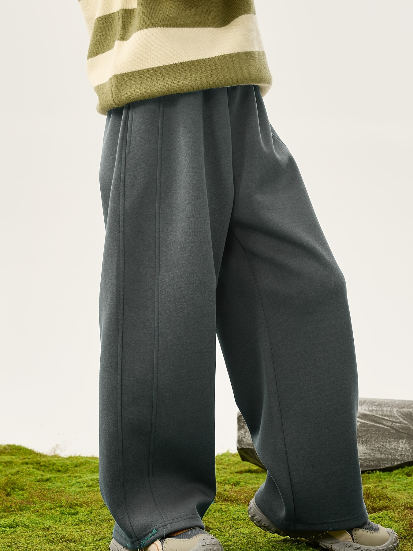 boys wide leg tapered trousers heavy duty soft Temu Saudi Arabia
