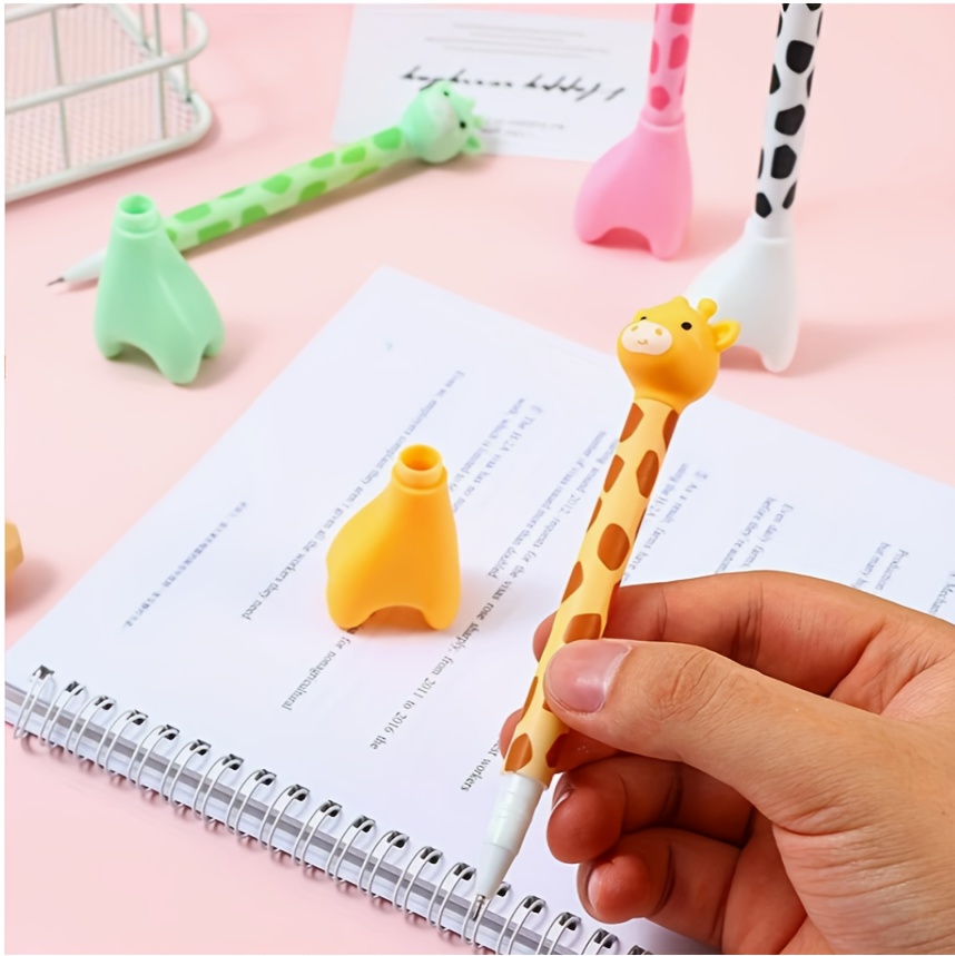 12 cute giraffe gel pens stylish and realistic design smooth black ink   for   back to school stationery kawaii supplies   writing tools Product details 24