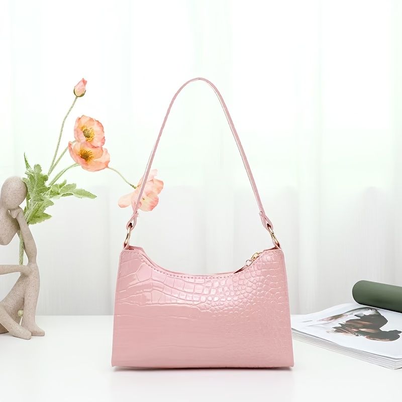 TEMU Mini Women's Handbag 2026 Winter New Style Fashionable Shoulder Bag, Chic Gradient Trendy Minimalist Underarm Baguette Bag