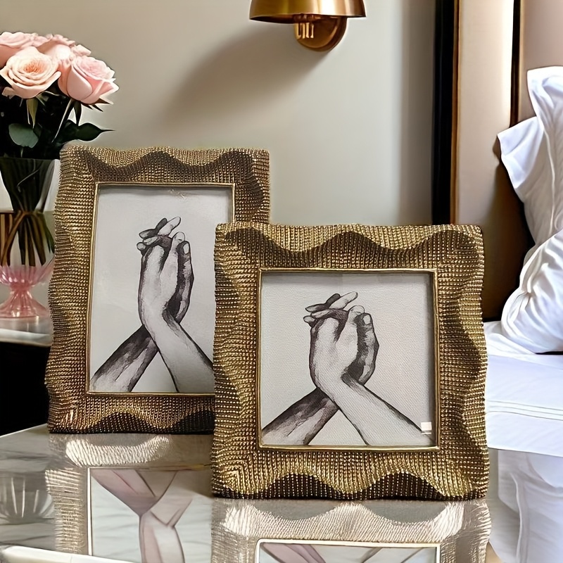 [Minimalist Decor] Modern Resin Photo Frame, Nordic Minimalist Style, Vertical Oblong Tabletop Picture Frame for Living Room and Bedroom Decor, Home Decor