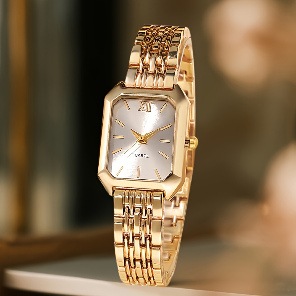 Reloj elegante y moderno para mujer con esfera rectangular de aleación,  ideal para regalar a madres o (* no incluida)