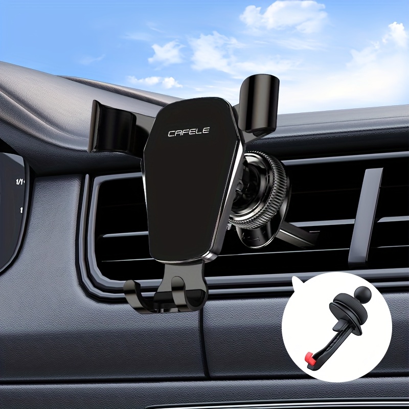 E-shop Gravity Auto Handyhalterung mit Einziehfunktion, Hakenclip für Lüftungsschlitz-Montage. Robuste und langlebige 360-Grad-Drehung, festes