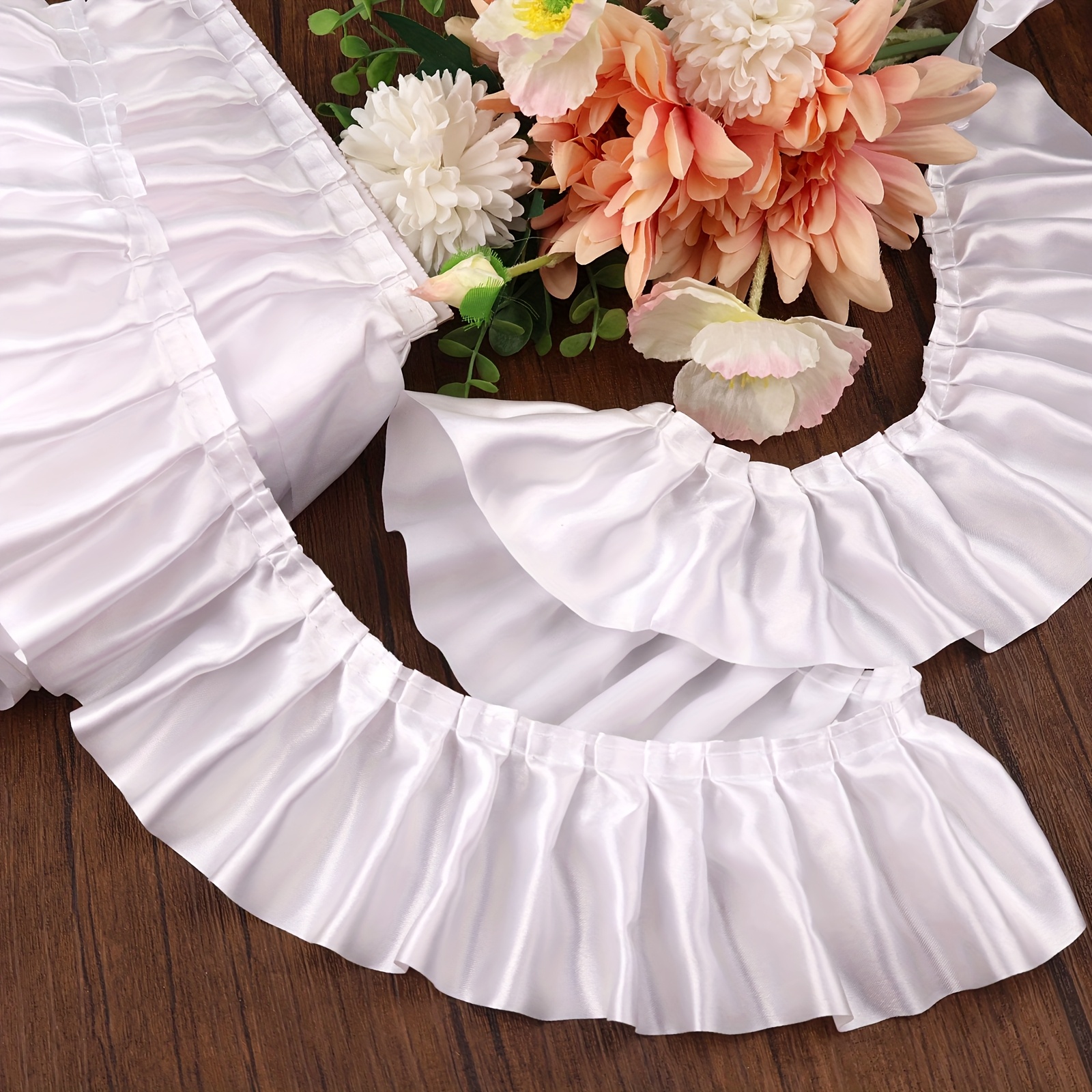 TEMU Ruban à Volants Multicolore Vibrant de 3 Pouces de Largeur - Bords Frangés Texturés pour Couture, Emballage Cadeaux & Décoration Maison -