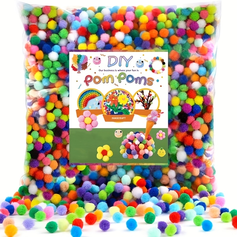 1000 2000 4000pcs 1cm pompoms for crafts making ornaments cultivating   multicolor decoration safe and variable fuzzy pom poms ball for art craft supplies