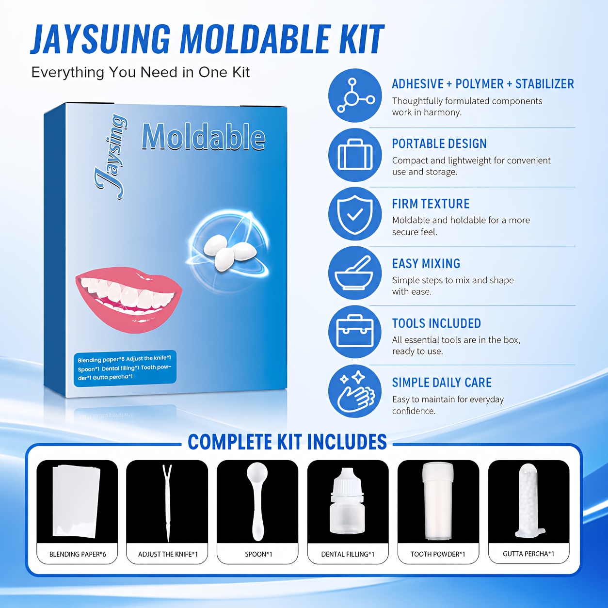 halloween kit moldable care set with mixing papers spoon and tool portable oral care accessories for gift for and holiday moments compact kit 3 54 x 2 68 x 0 79in Product details 2