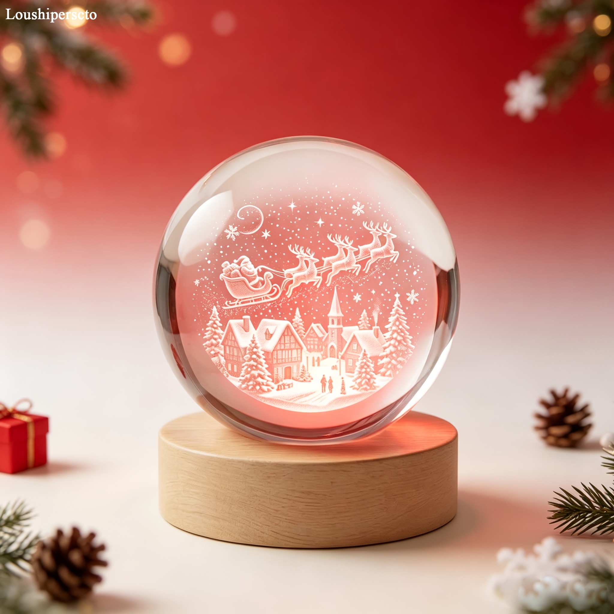 TEMU Unique Santa Claus Crystal Night Light Led Bedroom Holiday Party Souvenir Present Graduation Birthday Valentines Mothers Day Christmas