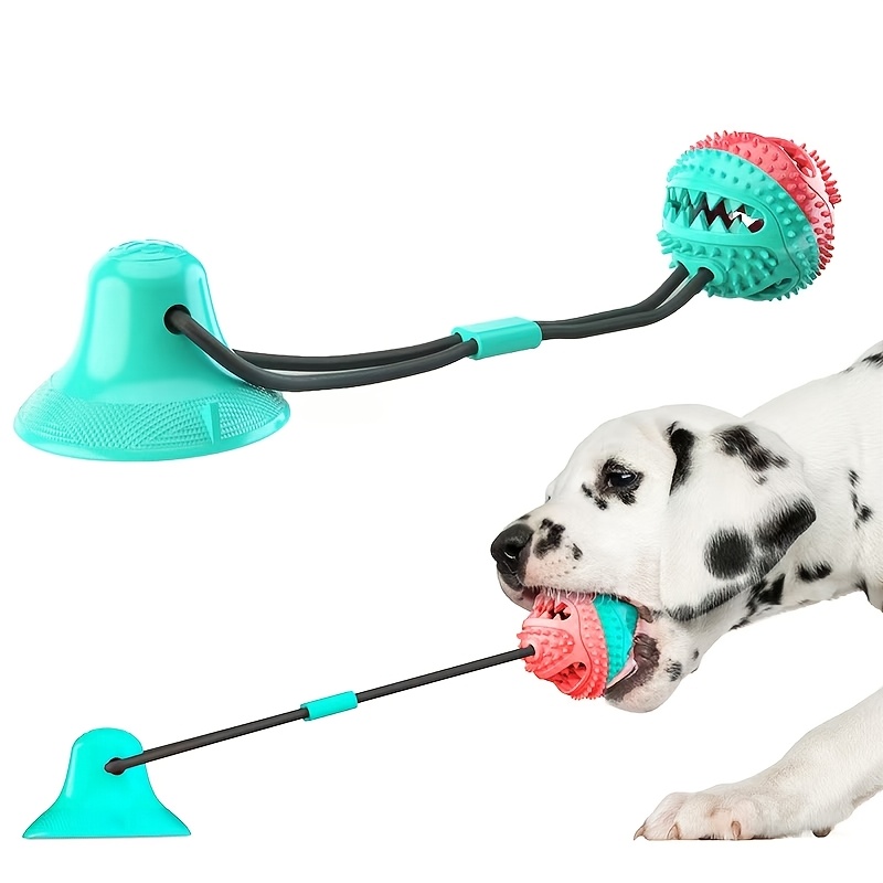 

Pet Training Toy, Suction Cup Leakage Dog Toy Ball, Teeth Grinding And Cleaning Ball Toy, Plastic Material, No Battery Required, Suitable For All Breed Sizes, Striped Pattern