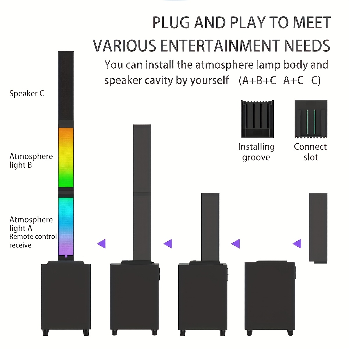 TWS Portable Wireless Speaker with Detachable Audio System