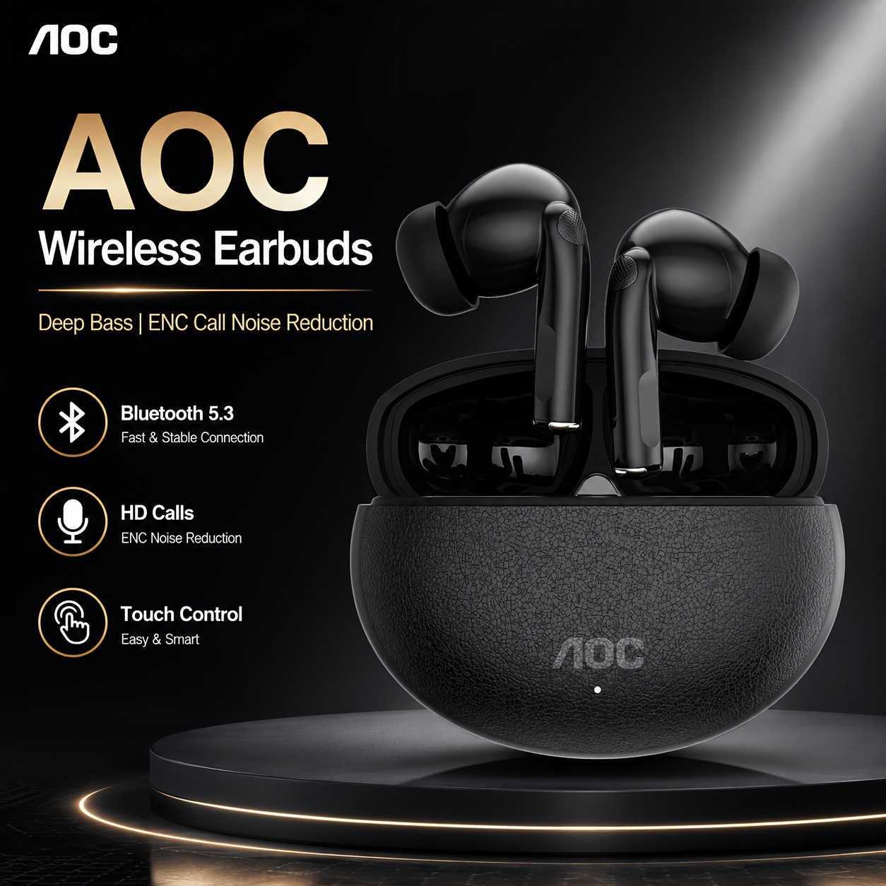TEMU [Nouveau modèle AOC 2026] Écouteurs -auriculaires fil, Son stéréo à basses prononcées + Réduction du bruit pour les appels, ultra-longue,