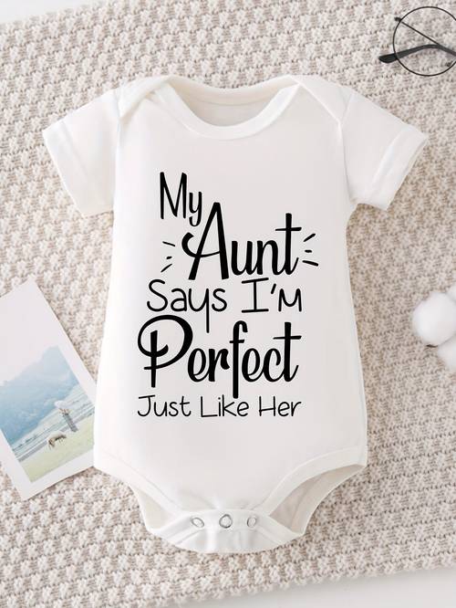 100 cotton baby bodysuits my aunt i her letter printing comfortable crew neck 0 24 for outdoor