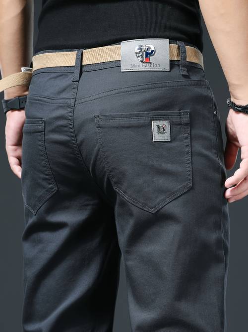 p3101 chino pants khaki charcoal two tone high stretch breathable fabric with logo accent fit for 25 45 urban european men casual trousers daily light social wear single pair