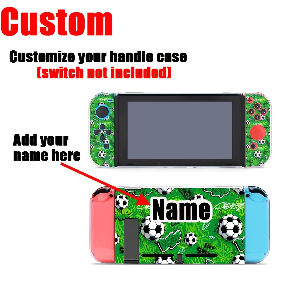 TEMU Customizable Soccer Themed Tpu Switch Case, Lightweight Protective Cover With Personalized Name, Ideal Gift For New Year, Valentine's, Father's