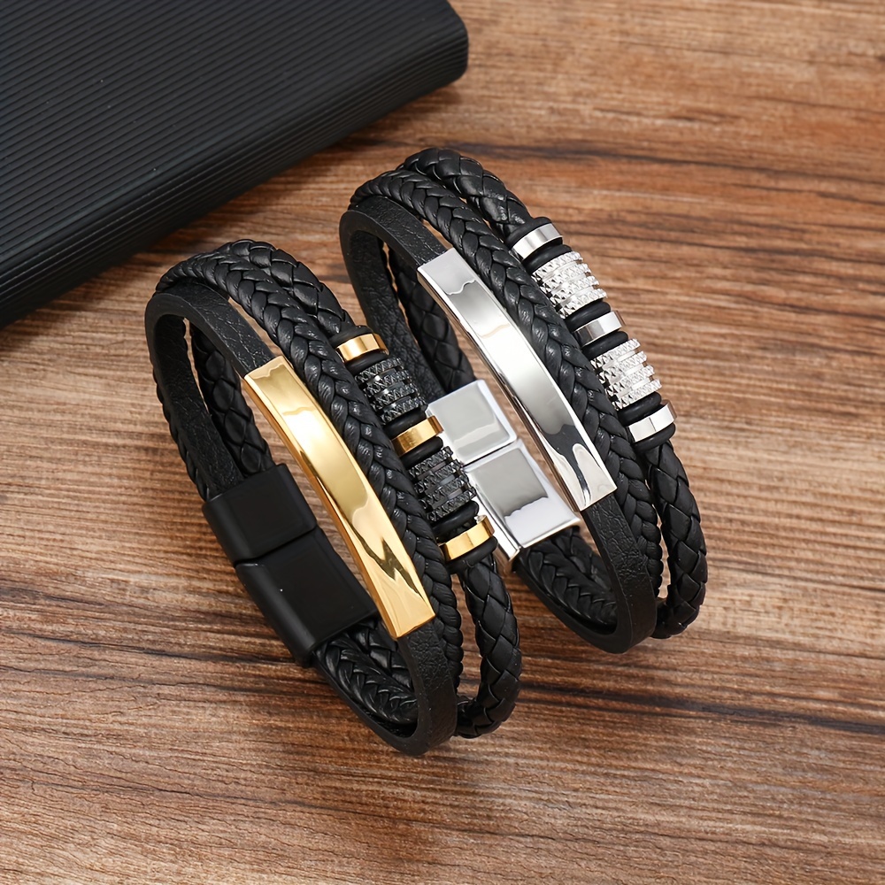 

Creative Braided Leather Bracelet - , No Plating, No Inlay, Synthetic Leather Material