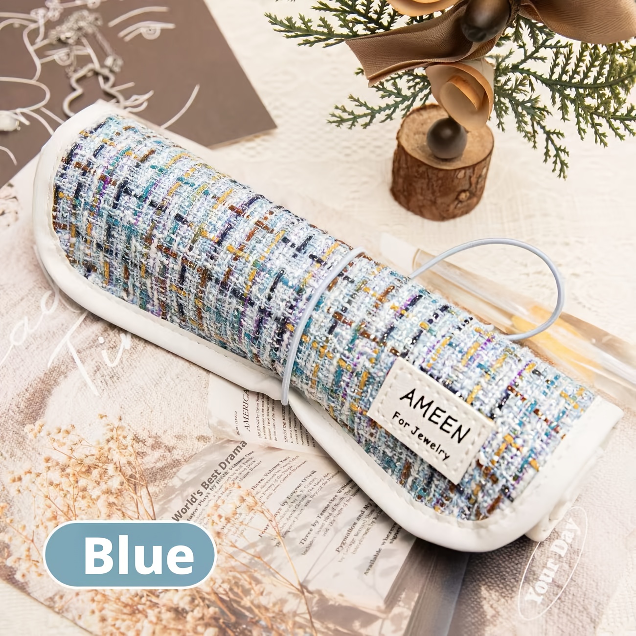 E-shop Schmuckorganizer-Tasche, Großes Fassungsvermögen mit Mehrfachfächern für Ringe, Ohrringe, Ketten Armbänder, -Oxidation Staubschutz