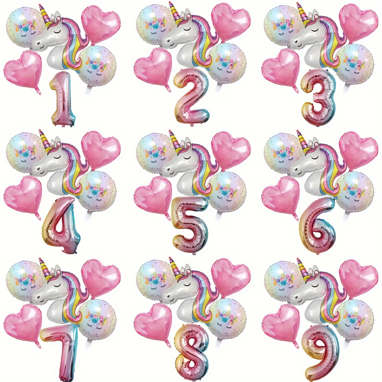 

6pcs 32in Digital Balloon Set 0-9 Magic Cute Balloon Decoration Set - Perfect For Birthday, Coming Of Age And Party, Indoor And Outdoor Decoration
