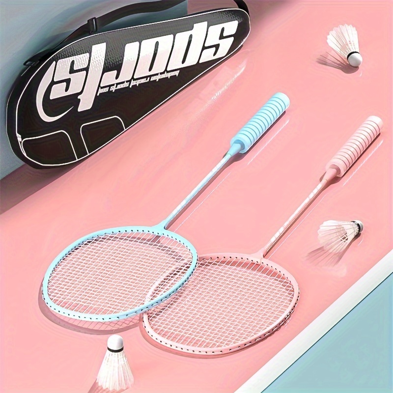 

1set, Badminton Rackets Set With 2 Rackets, 3 Nylon Balls And 1 Carrying Bag, Durable High Elasticity Double Rackets With Foam Handle