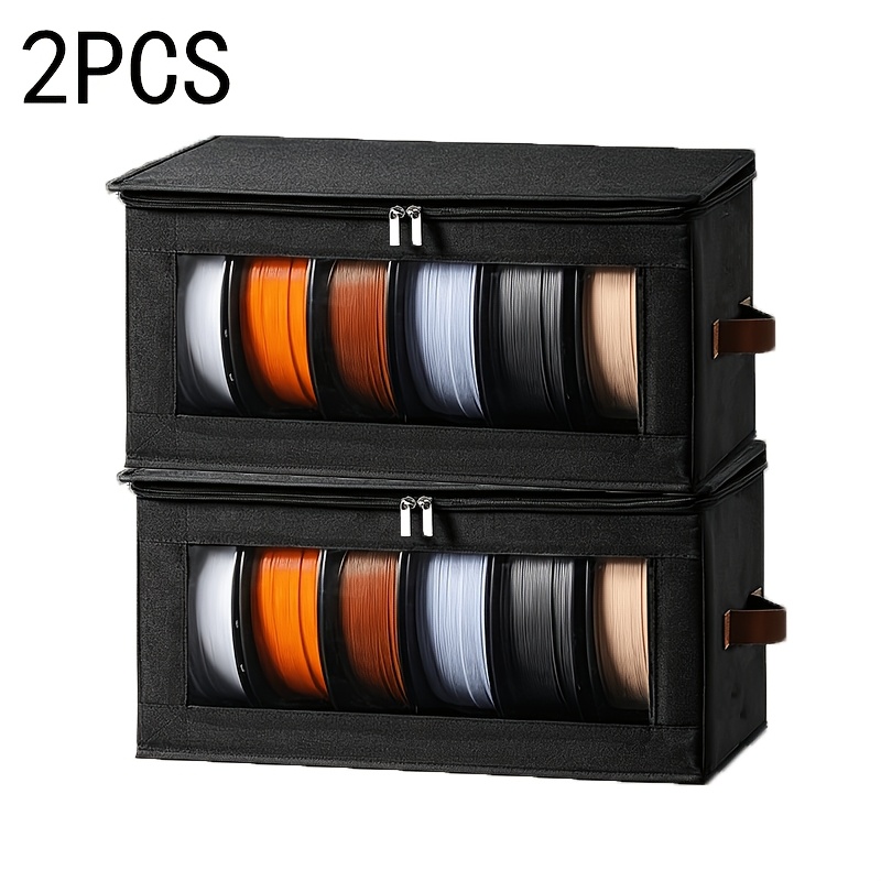 2pcs 3d Printing Filament Storage Boxes, Multi-roll Spool Dust-proof Bags, Semi-transparent Window Design, Large Capacity Material Organizer, Suitable For Studio, Warehouse, Office, -purpose