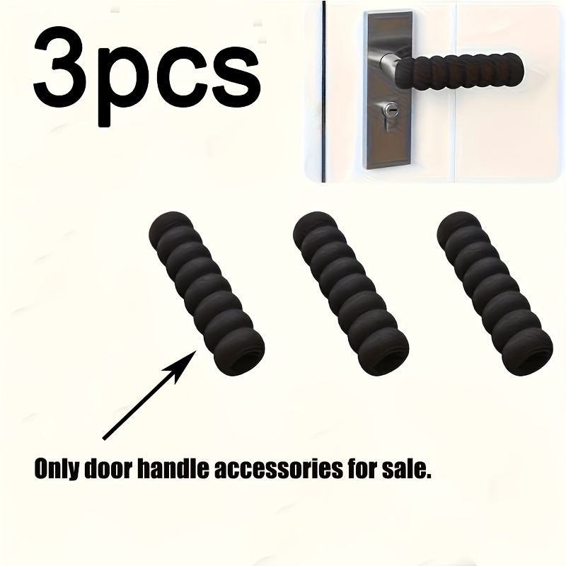 Image of 3pcs Door Handle Protectors, Anti-static And Shockproof, Prevents Wall Dents And Damage, With Adhesive, Ideal For Wardrobe Doors, Door Handle Covers|decorative Door Handles|durable Door Protectors