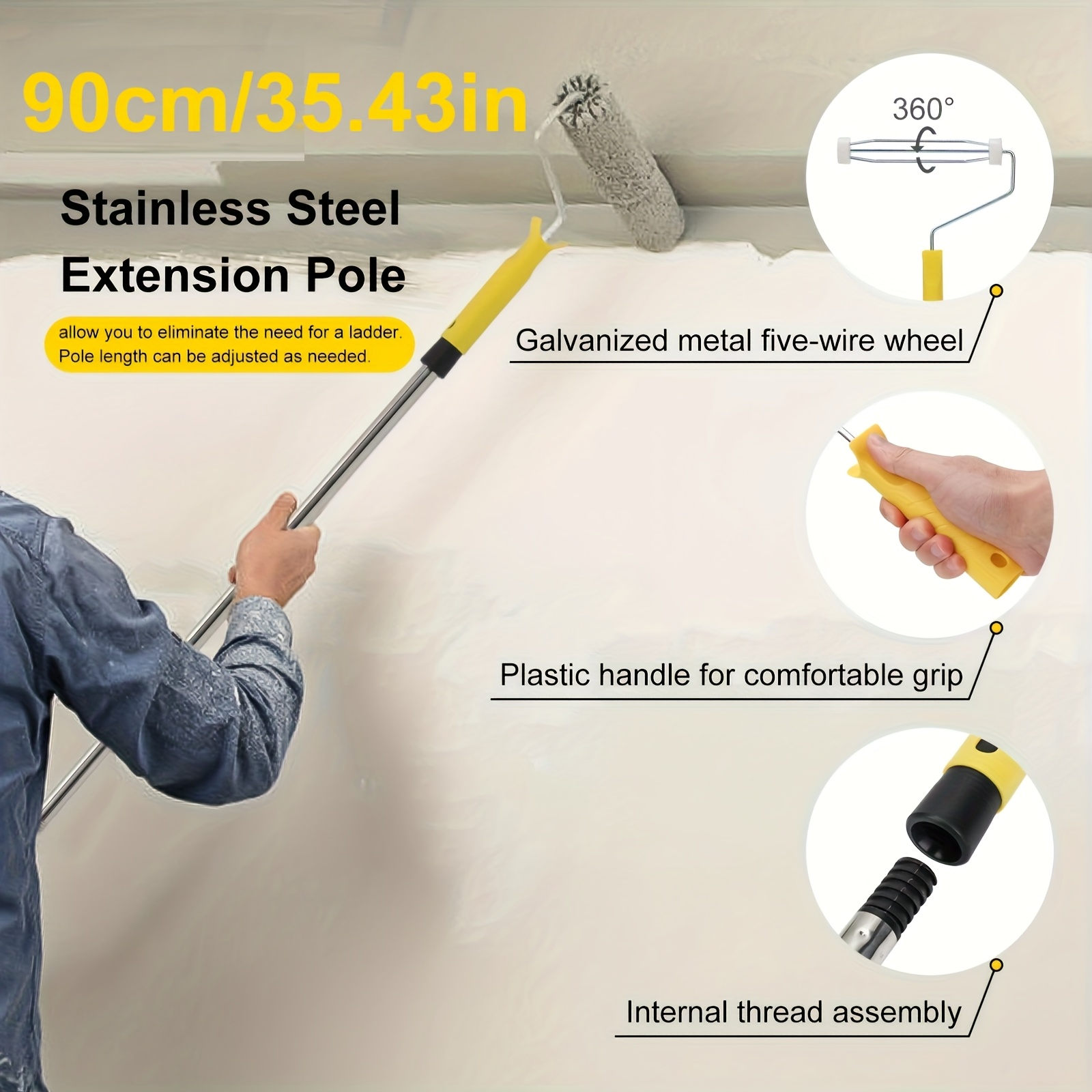 kit rodillo pintura completo pinceles palo extensible Temu Peru