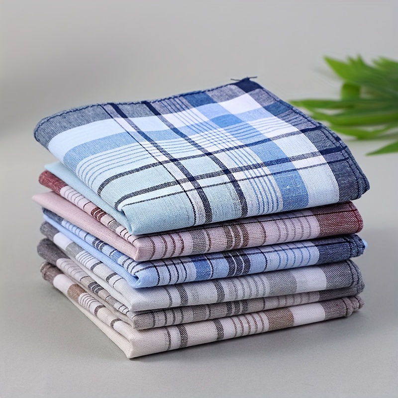 

10pcs Men's Handkerchiefs, Brief And Useful, Retro Design, Various Colors, For Men Daily Life Leisure Time Party Festival Work Business Gift