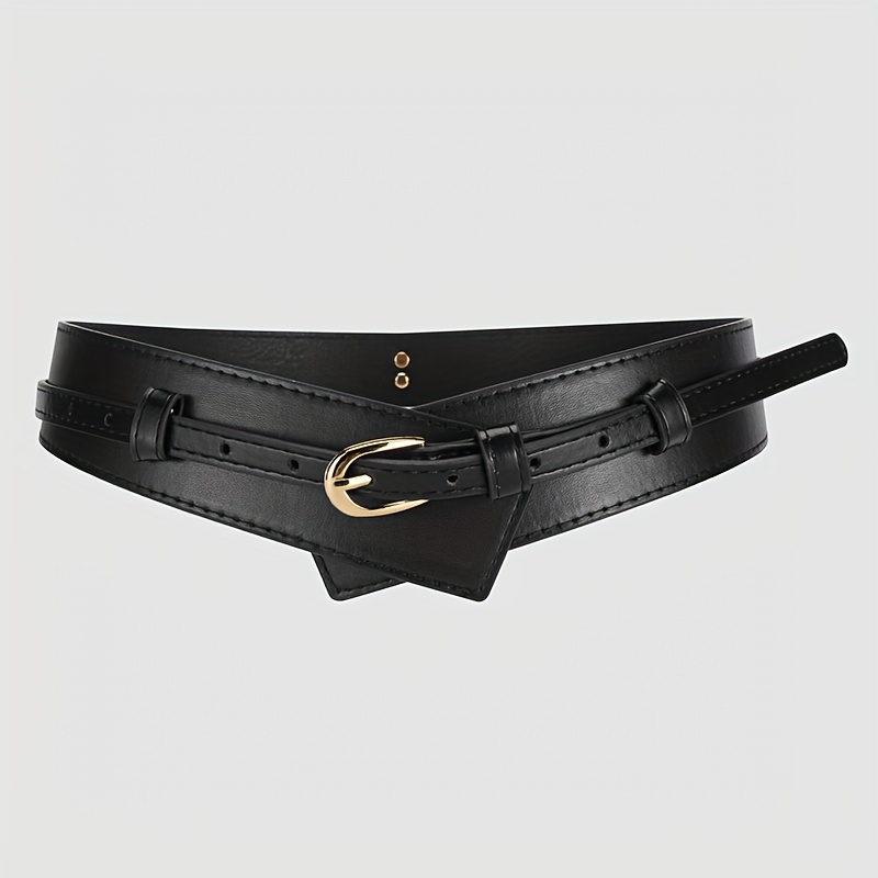 TEMU Ckiruv Women's Versatile Leather Belt - Stylish Waist Cincher With Dual-use Feature, Casual Outfits Like Skirts, Jackets, And Sweaters, Vintage