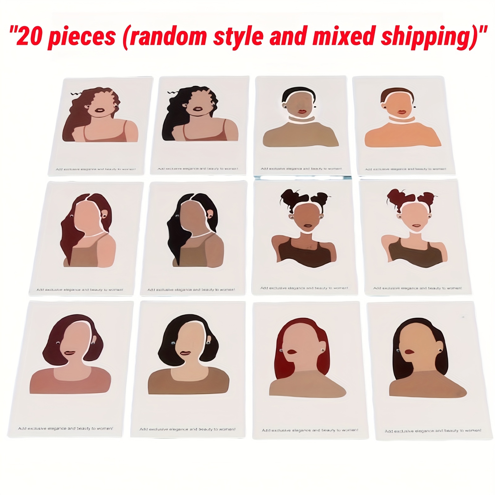 TEMU 20 tarjetas de exhibición para aretes rectangulares (estilos aleatorios) | Juego de tableros de exhibición de embalaje de joyería para aretes
