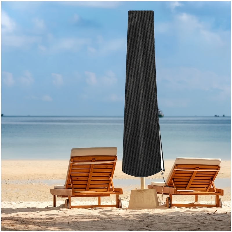 Image of 1pc Of 420d Thick Oxford Cloth Outdoor Sunshade Umbrella Cover, Foldable And Portable, Reusable Oxford Cloth Uv-resistant Garden Umbrella Cover, Protects Against Bird And Falling Leaves