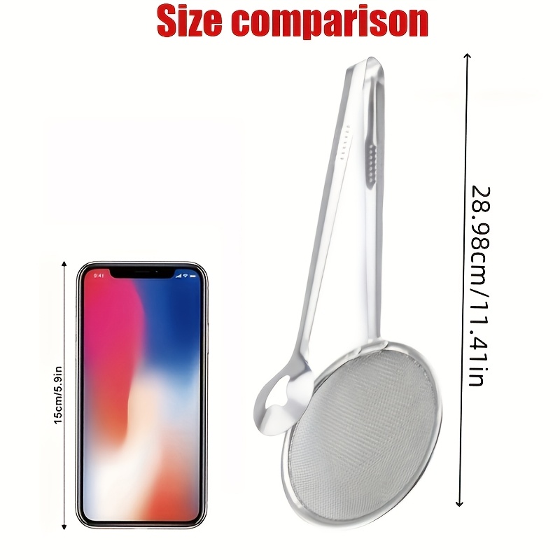 Pinza Filtro de Aceite para Freír 1pc, Cucharón de Aceite para Drenar Alimentos, Colador de Cocina, Cucharón de Acero Inoxidable para Alimentos Fritos, Pinzas Filtro de Alimentos de Cocina, Utilizado para Freír Alimentos a Alta Temperatura, Pinza Filtro de Acero Inoxidable para Freír, Herramientas