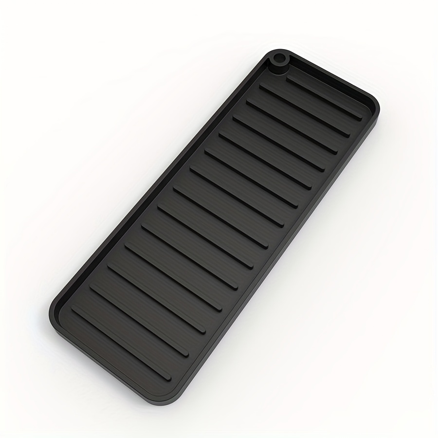 Image of 1pc Sink Protector, Splash Guard Mat, Waterproof Tray, Simple Soap Holder, Bathroom Faucet Drain Cover, Storage Organizer, Kitchen Accessory