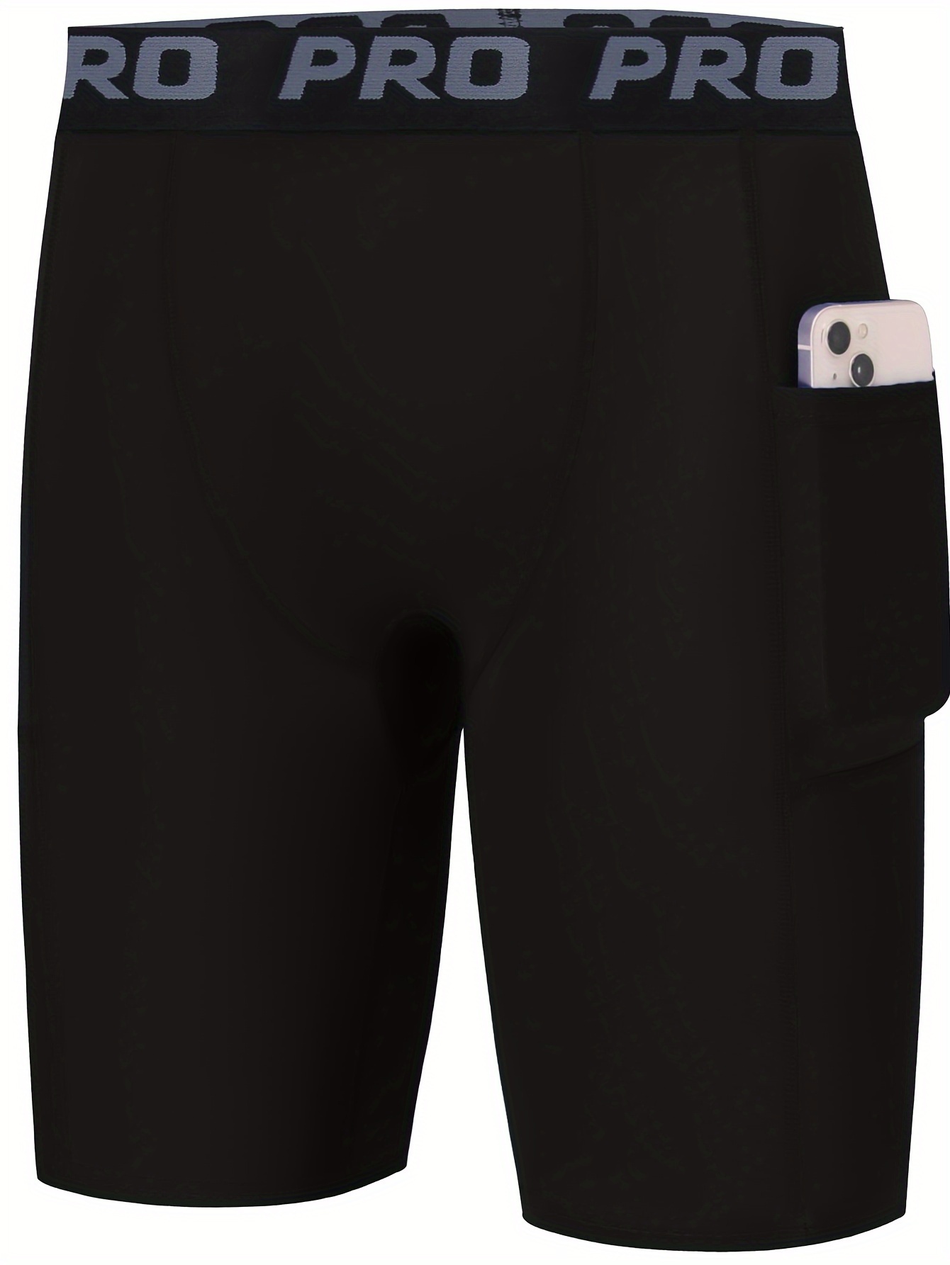 youth boys compression shorts side pocket performance Temu