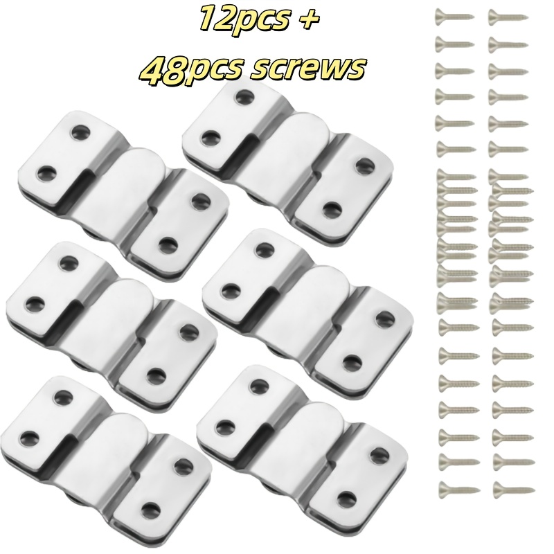 E-shop 12-teiliges Edelstahl-Z-Bracket-Set, Schwerlast-Verbindungshaken, Bilderrahmen-Möbelverbinder, Wandhalterungszubehör, moderne Regalstützen,