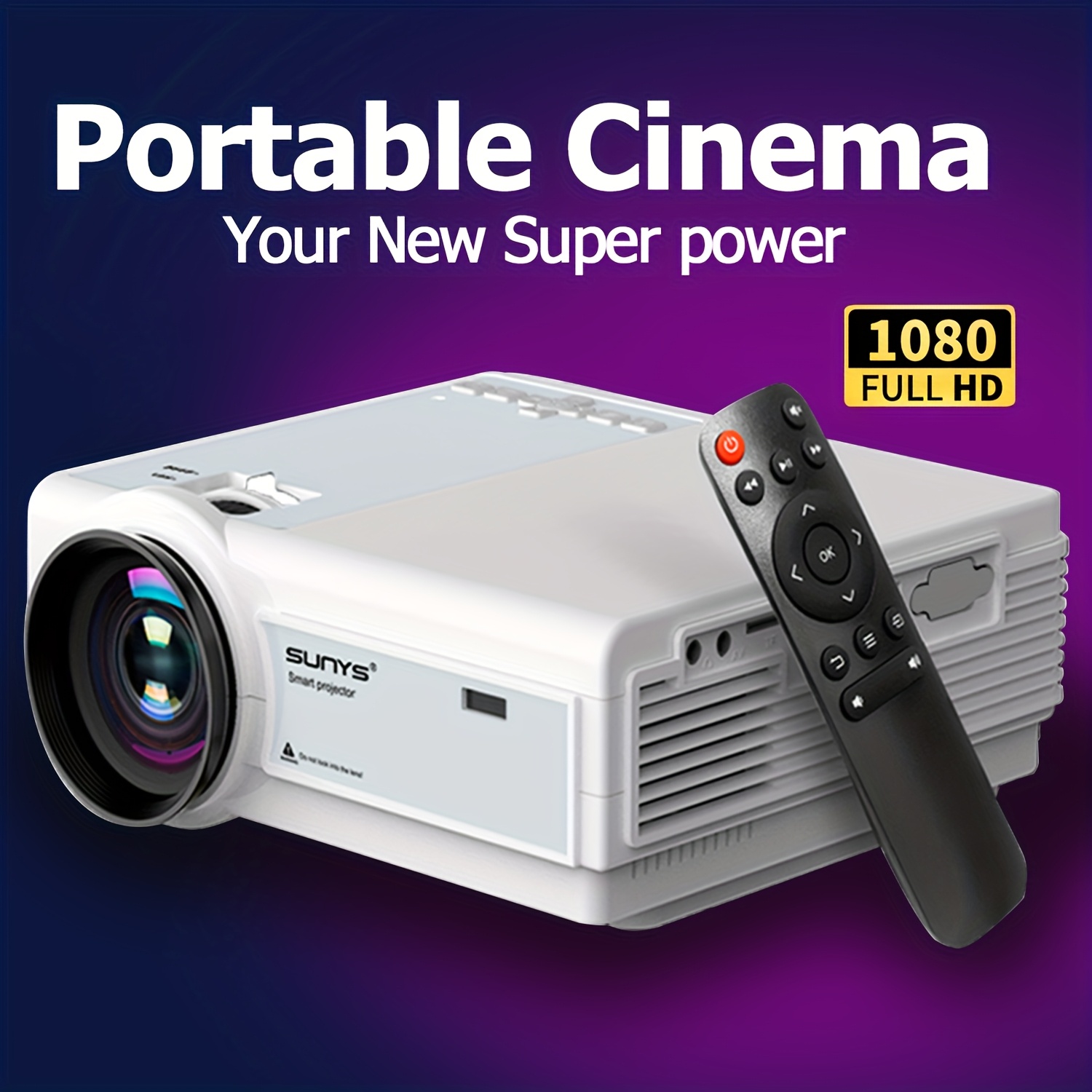 Bluetooth Projector 4K Mini Projector With WiFi And
