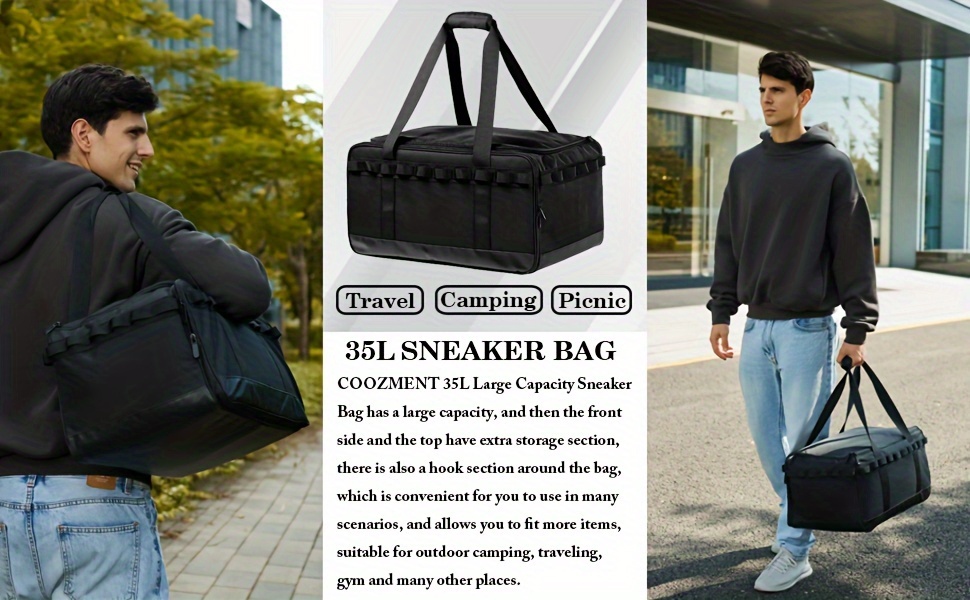 35l camping bag duffle bag waterproof bottom shoe Temu