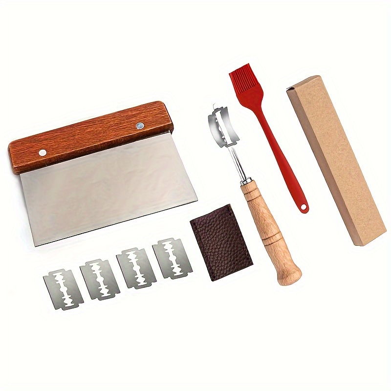 

3pcs Bread Making Kit: Stainless Steel Dough Cutter, Scraper & Oil Brush - Halloween & Christmas Baking