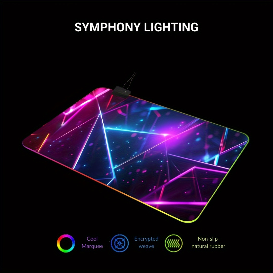 RGB LED Backlit Gaming Mouse Pad, 400x900mm Large Keyboard Desk Mat, Thick Non-Slip Rubber, Decorative Office and Student Desk Accessory