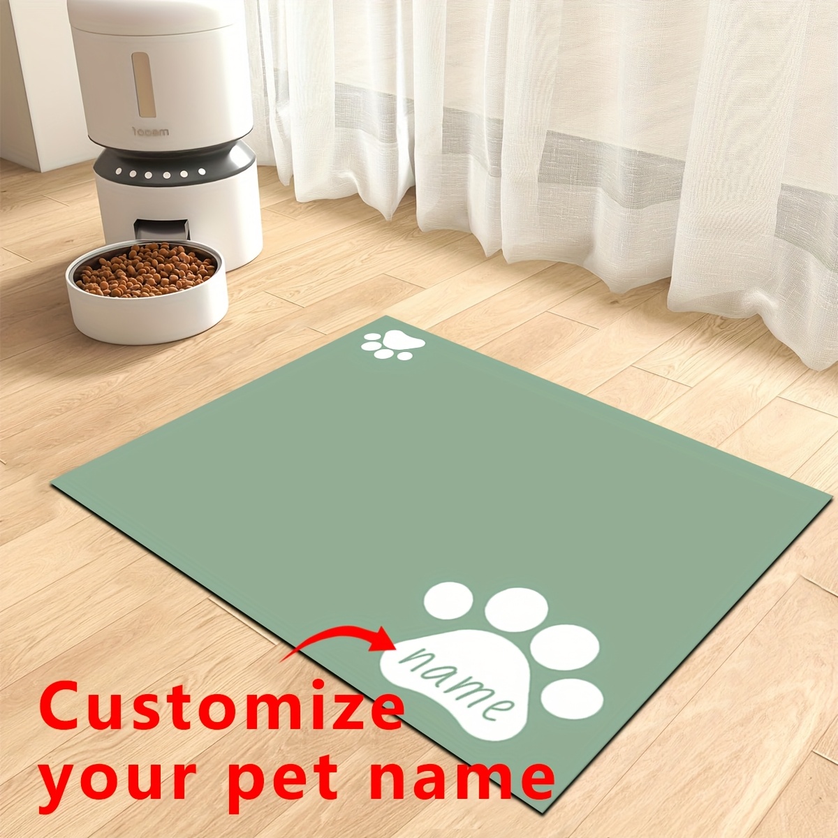 TEMU Tappetino da 1 pz per alimentazione animali domestici, tappetino da antiscivolo per ciotole di cibo e acqua per e cani, tappetino per dispenser