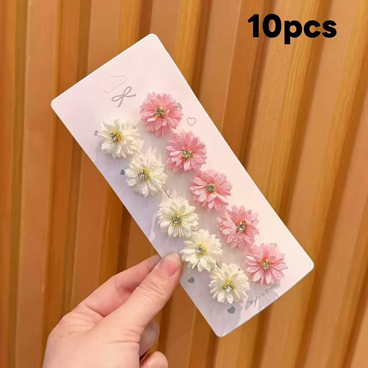 10pcs cute floral hair clips with   accents   daisy flowers soft fabric hair accessories for   for parties weddings and everyday use wedding hairpiece   design   embellishments
